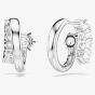 Swarovski Matrix Rhodium Plated Round Cut Hoop Earrings 5753572