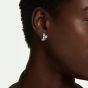 Swarovski Matrix Rhodium Plated Round Cut Hoop Earrings 5753572