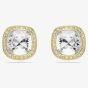 Swarovski Una Angelic 18ct Yellow Gold Cushion Cut Halo Stud Earrings 5764762