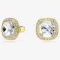 Swarovski Una Angelic 18ct Yellow Gold Cushion Cut Halo Stud Earrings 5764762