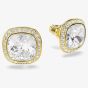 Swarovski Una Angelic 18ct Yellow Gold Cushion Cut Halo Stud Earrings 5764762
