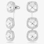 Swarovski Una Angelic Rhodium Plated Cushion Cut Halo Stud Earrings 5754342