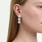 Swarovski Una Angelic Rhodium Plated Cushion Cut Halo Stud Earrings 5754342