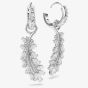 Swarovski Vienna Rhodium Plated Feather Drop Earrings 5754272