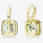 Swarovski Millenia 18ct Yellow Gold Plated Cushion Cut Green Drop Earrings 5764822