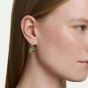 Swarovski Millenia 18ct Yellow Gold Plated Cushion Cut Green Drop Earrings 5764822