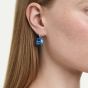 Swarovski Millenia Rhodium Plated Cushion Cut Blue Drop Earrings 5756150