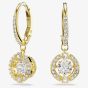 Swarovski Una Angelic 18ct Yellow Gold Plated Round Cut Halo Earrings 5758095