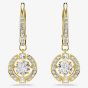 Swarovski Una Angelic 18ct Yellow Gold Plated Round Cut Halo Earrings 5758095