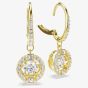 Swarovski Una Angelic 18ct Yellow Gold Plated Round Cut Halo Earrings 5758095