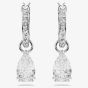 Swarovski Stilla Rhodium Plated Pear Cut Drop Earrings 5636716