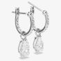 Swarovski Stilla Rhodium Plated Pear Cut Drop Earrings 5636716