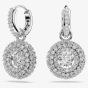 Swarovski Sublima Rhodium Plated Round Cut Cluster Drop Earrings 5738193