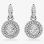 Swarovski Sublima Rhodium Plated Round Cut Cluster Drop Earrings 5738193
