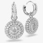 Swarovski Sublima Rhodium Plated Round Cut Cluster Drop Earrings 5738193