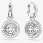 Swarovski Sublima Rhodium Plated Round Cut Cluster Drop Earrings 5738193