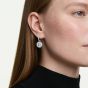 Swarovski Sublima Rhodium Plated Round Cut Cluster Drop Earrings 5738193