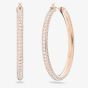 Swarovski Stone Rose Gold Tone Crystal Hoops Earrings 5383938