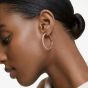 Swarovski Stone Rose Gold Tone Crystal Hoops Earrings 5383938