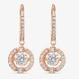 Swarovski Sparkling Dance Rose Gold Tone White Crystal Dropper Earrings 5504753