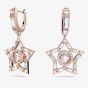 Swarovski Stella Rose Gold Tone Plated Crystal Star Dropper Earrings 5617769