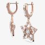 Swarovski Stella Rose Gold Tone Plated Crystal Star Dropper Earrings 5617769