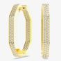 Swarovski Dextera Gold Tone Plated Crystal Octagon Hoop Earrings 5618304