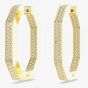 Swarovski Dextera Gold Tone Plated Crystal Octagon Hoop Earrings 5618304
