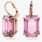 Swarovski Ladies Millenia Pink Octagon Cut Dropper Earrings 5619502