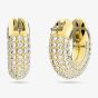 Swarovski Ladies Dextera Gold Plated Pave Hoop Earrings 5636530