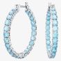 Swarovski Matrix Blue Cubic Zirconia Hoop Earrings 5647446
