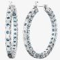Swarovski Matrix Blue Cubic Zirconia Hoop Earrings 5647446