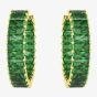 Swarovski Matrix Gold Tone Green Hoop Earrings 5658651