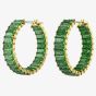 Swarovski Matrix Gold Tone Green Hoop Earrings 5658651