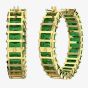 Swarovski Matrix Gold Tone Green Hoop Earrings 5658651