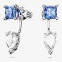 Swarovski Mesmera Blue Mixed Cut Rhodium Plated Jacket Earrings 5665767