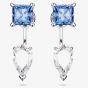Swarovski Mesmera Blue Mixed Cut Rhodium Plated Jacket Earrings 5665767