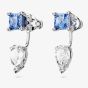 Swarovski Mesmera Blue Mixed Cut Rhodium Plated Jacket Earrings 5665767