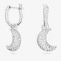 Swarovski Luna White Rhodium Plated Dropper Earrings 5666157