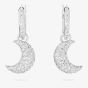 Swarovski Luna White Rhodium Plated Dropper Earrings 5666157