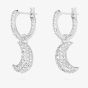 Swarovski Luna White Rhodium Plated Dropper Earrings 5666157