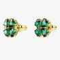 Swarovski Idyllia Green Clover Gold Plated Stud Earrings 5666236