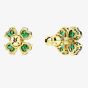 Swarovski Idyllia Green Clover Gold Plated Stud Earrings 5666236