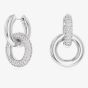 Swarovski Dextera White Interlocking Loop Rhodium Plated Earrings 5671807
