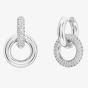 Swarovski Dextera White Interlocking Loop Rhodium Plated Earrings 5671807