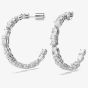 Swarovski Mesmera White Mixed Cut Rhodium Plated Hoop Earrings 5672834
