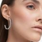 Swarovski Mesmera White Mixed Cut Rhodium Plated Hoop Earrings 5672834