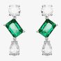 Swarovski Mesmera Green Mixed Cut Rhodium Plated Dropper Earrings 5665878