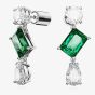 Swarovski Mesmera Green Mixed Cut Rhodium Plated Dropper Earrings 5665878