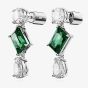 Swarovski Mesmera Green Mixed Cut Rhodium Plated Dropper Earrings 5665878